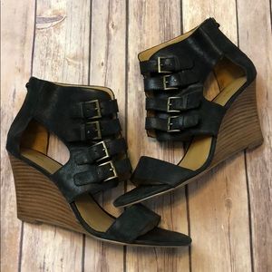 Nine West Buckle Wedge Sandals